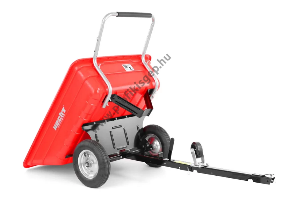 HECHT 53080 utánfutó, szállító kocsi fűnyíró traktorhoz, 200 liter, max: 300kg, vonószerkezet nélkül