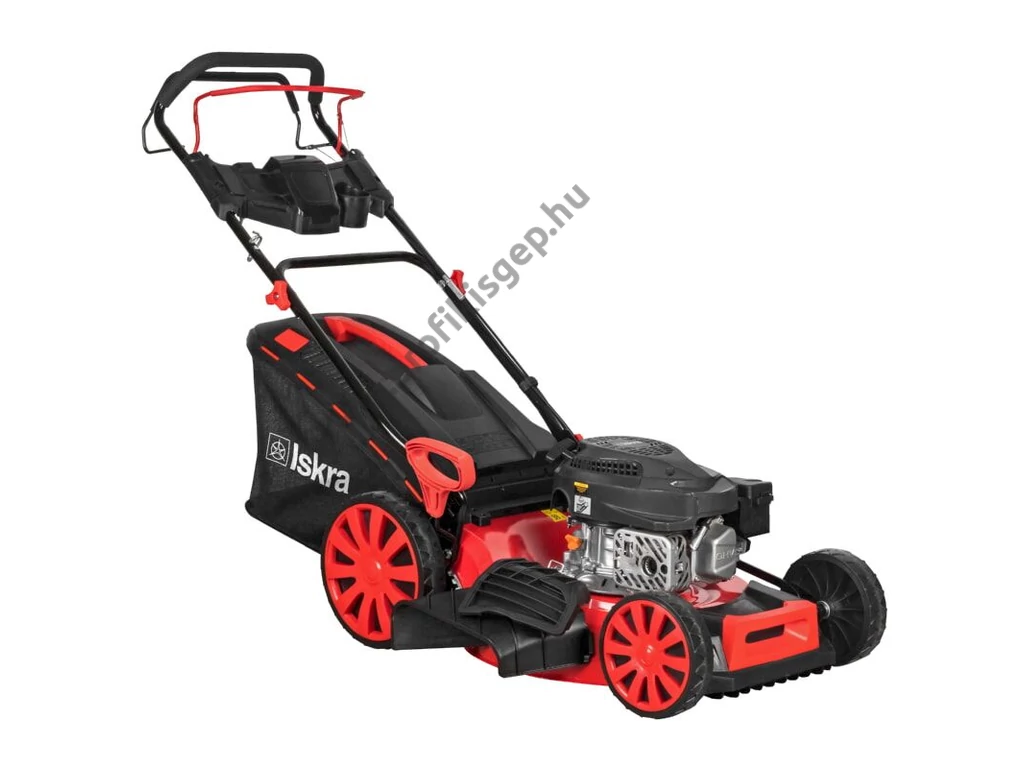 ISKRA HG51SMH-B  Benzinmotoros önjáró fűgyűjtős fűnyíró, 51cm, OHV 173cm3, oldalkidobó, csapágyazott kerék