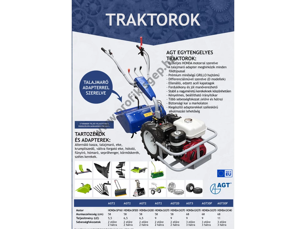 AGT3 112 SF GX200, alternáló kasza, Honda 6.5Le, 3+3 sebesség, 112 cm munkaszélesség