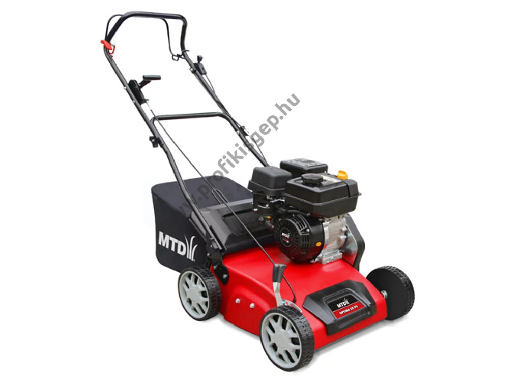 MTD Optima 38 VO Benzinmotoros gyepszellőztető, gyeplazító, 38cm, Thorx 208cm3, 15 acél kés, rugós tengely, fűgyűjtő