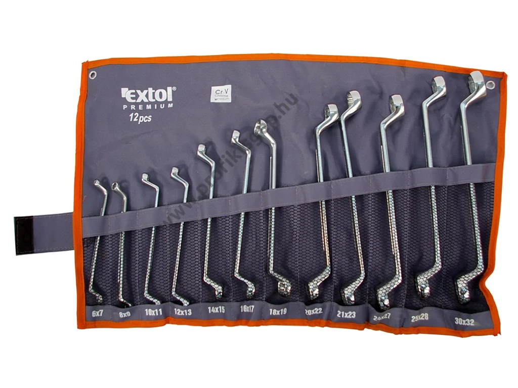EXTOL premium csillagkulcs klt., 12db; 6-32mm, CrV. vászon tartóban