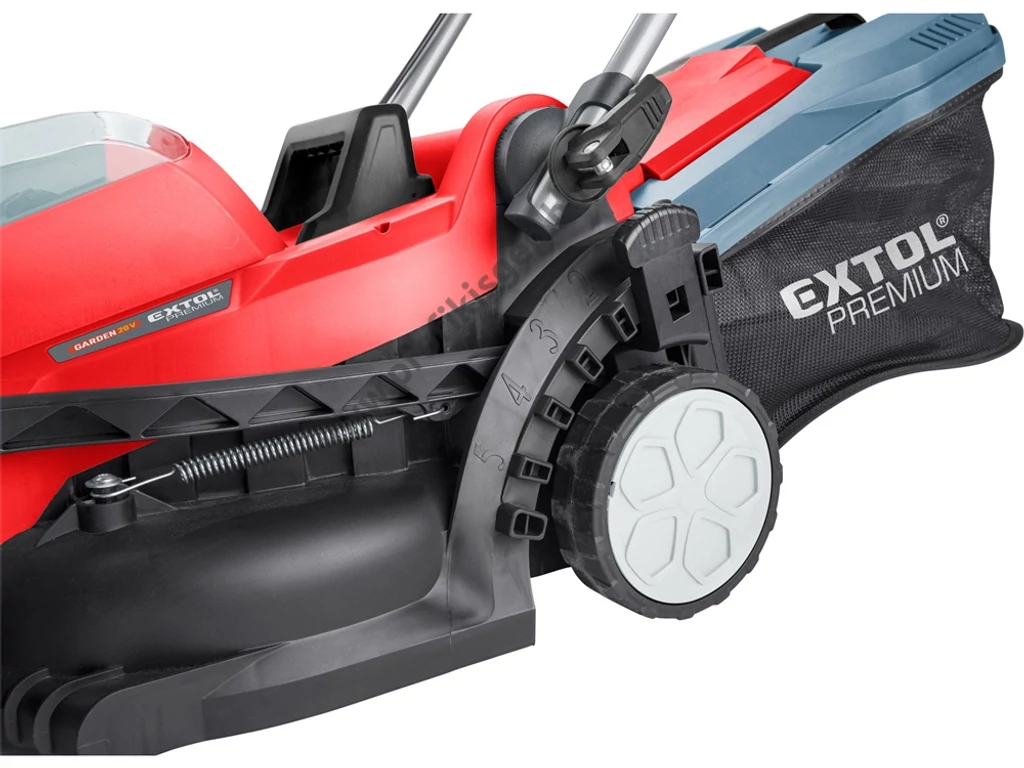 EXTOL premium akkumulátoros fűgyűjtős fűnyíró, 33cm, 20V, 2x2.0 Ah akkuval és töltővel, Garden20V termékcsalád