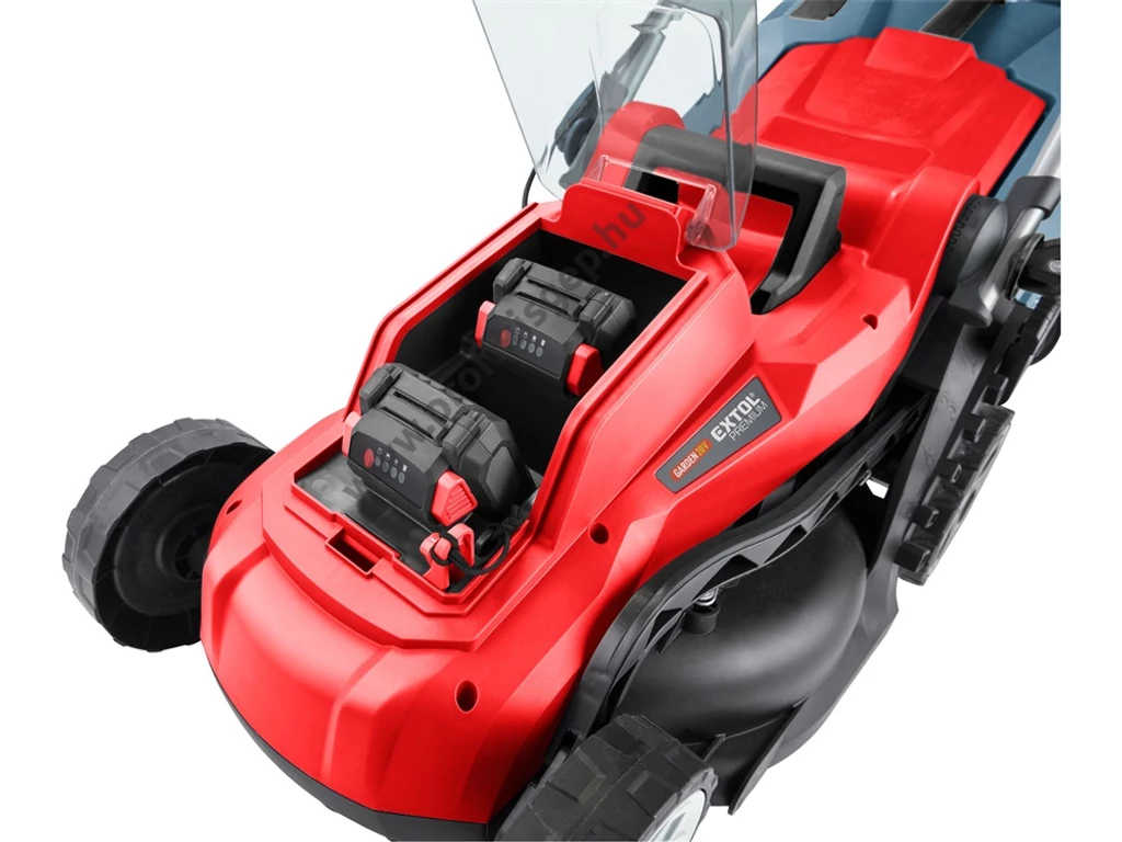 EXTOL premium akkumulátoros fűgyűjtős fűnyíró, 33cm, 20V, 2x2.0 Ah akkuval és töltővel, Garden20V termékcsalád