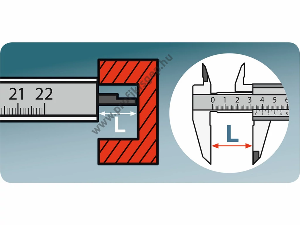 EXTOL premium tolómérő INOX (mélységmérővel) ; 0,05×200mm