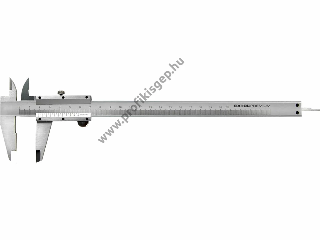 EXTOL premium tolómérő INOX (mélységmérővel) ; 0,05×200mm