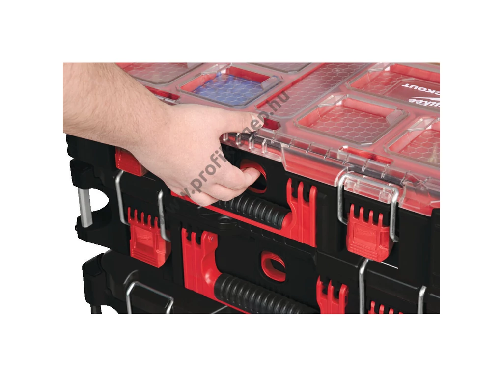 Milwaukee PACKOUT™ Rendszerező doboz nagy, ütésálló polimer, 500 x 380 x 120 mm