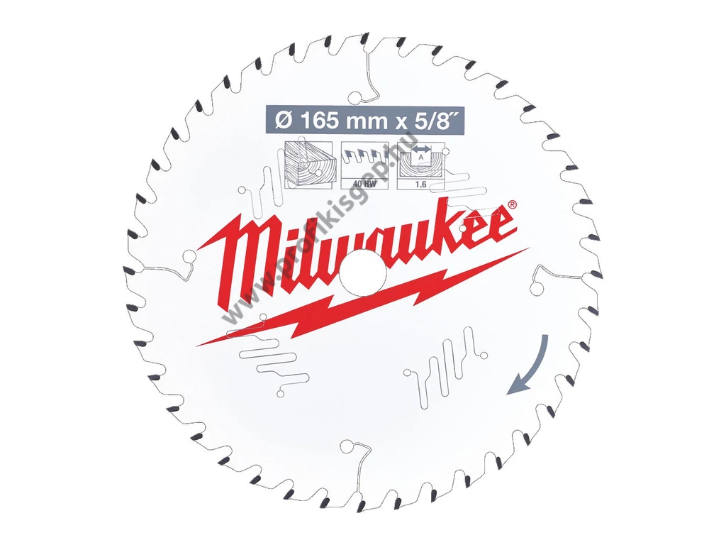 Milwaukee Körfűrészlap hordozható gépekhez (Fához) 165x15.87x1.6x40 ATB - 1 db