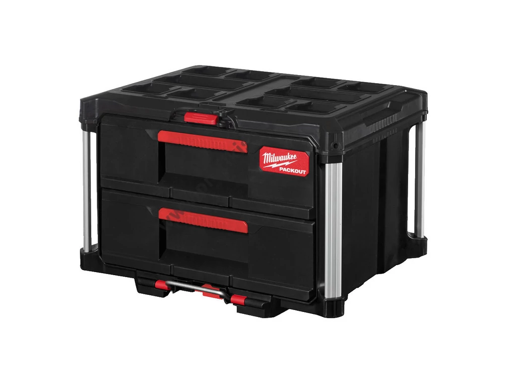 Milwaukee PACKOUT™ Tároló Láda 2 fiókos, ütésálló polimer, 564x414x363 mm