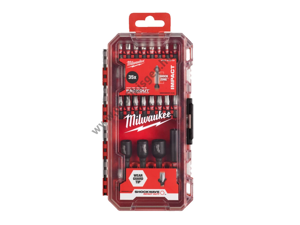 Milwaukee  Shockwave 35 darabos Bitkészlet, PH/PZ/TX, lézerrel edzett