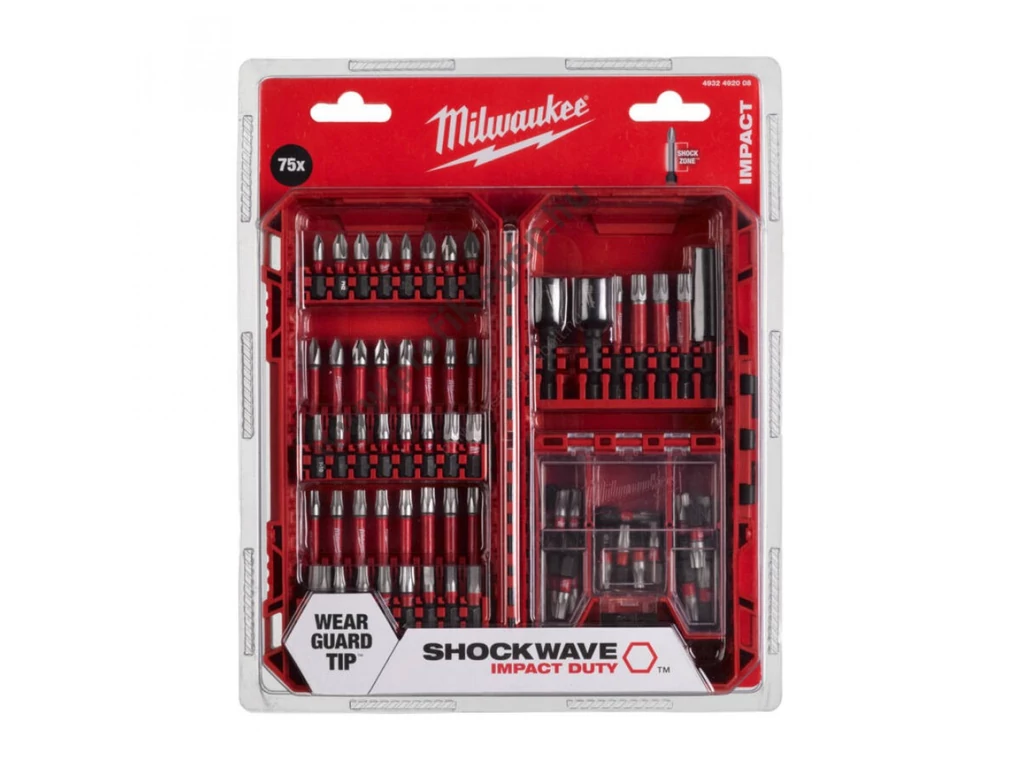 Milwaukee Shockwave 75 darabos Bitkészlet, PH/PZ/TX, lézerrel edzett