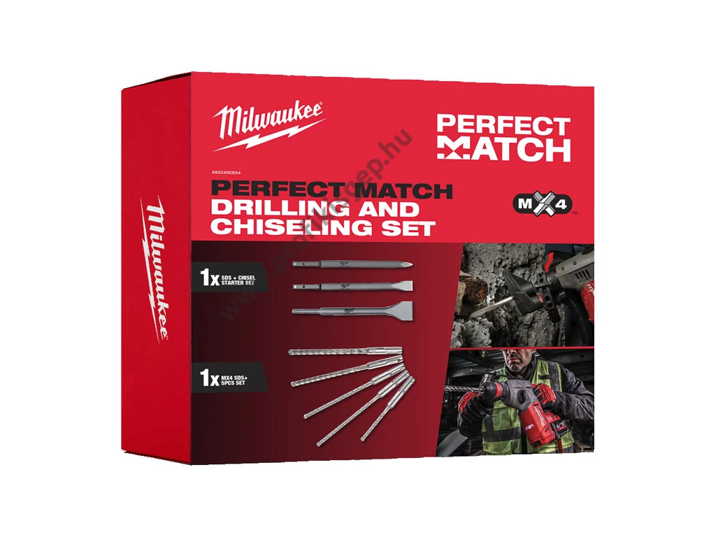 Milwaukee PERFECT MATCH SDS+ MX4™ fúrószár és véső készlet
