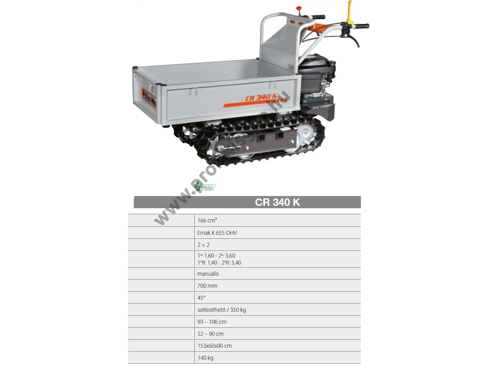 Oleo-mac CR 340 K Transzporter, 350 kg-ig, 160 cm³, EMAK K 655