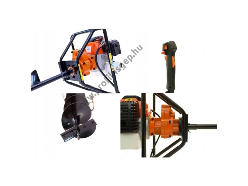 RURIS TT12 benzinmotoros földfúró, gödörfúró, 51,7cm3, 2.3Le, 150mm, 200mm fúrószárral
