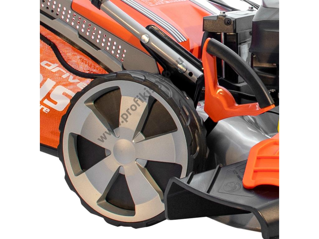 RURIS RX441S Benzinmotoros önjáró fűgyűjtős fűnyíró, 51cm, OHV 196cm3, Önindító, oldalkidobó, mulcsbetét, csapágyazott kerék