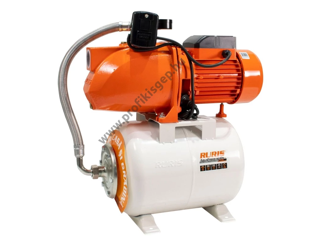 RURIS AquaPower 4010S elektromos felszíni szivattyú, házi vízmű, 1800W, 3600l, 7.0 bar, Bronzlapátos