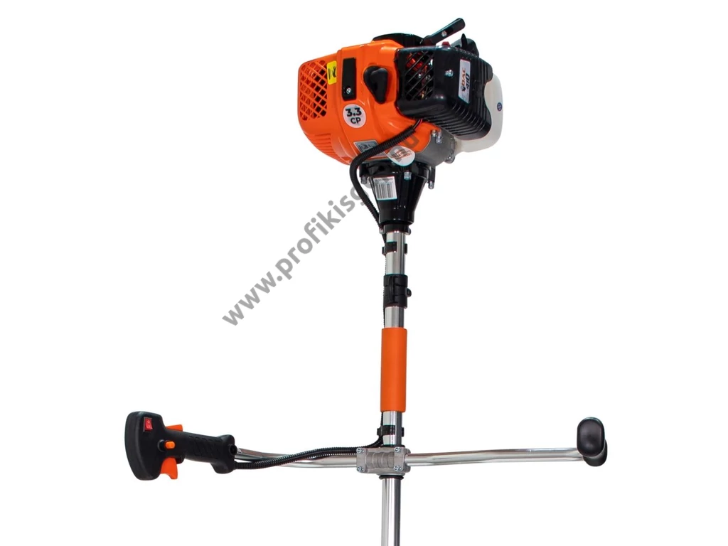 RURIS DAC 410 benzinmotoros bozótvágó, fűkasza 57cm3, 3,3Le, damilfej, 3ágú vágótárcsa, 8fogú vágótárcsa, 90fogú vídiás vágótárcsa, dupla vállheveder