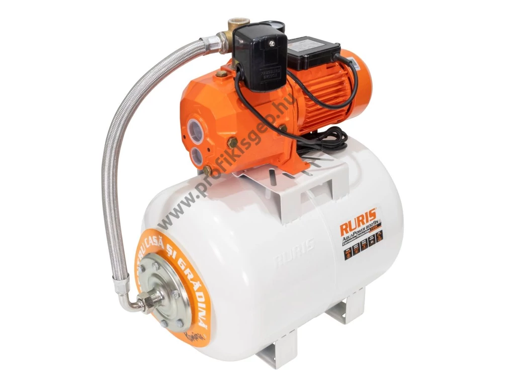 RURIS AquaPower 8009S elektromos felszíni szivattyú, házi vízmű, 1100W, 1800l, 3.5 bar, Bronzlapátos