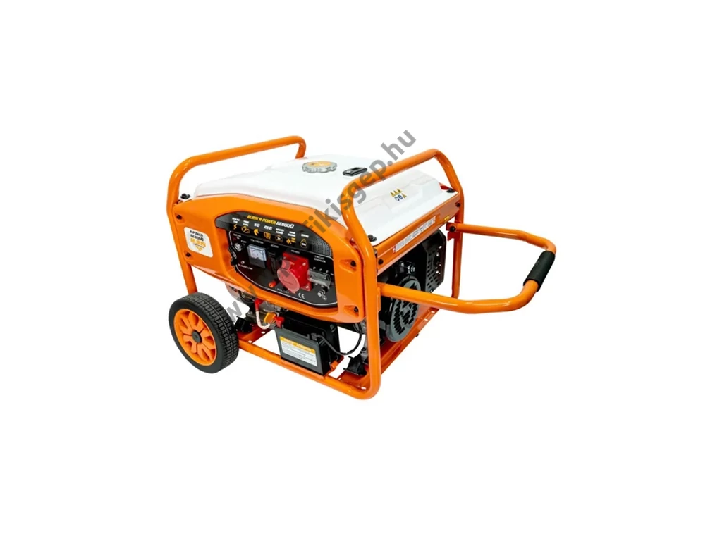 RURIS R-Power GE 8000 benzinmotoros egy,- és háromfázisú áramfejlesztő, Max: 7500W/400V, 3X10.1Amper, Motor: 459.0 cm3, feszültségszabályzó, Önindító