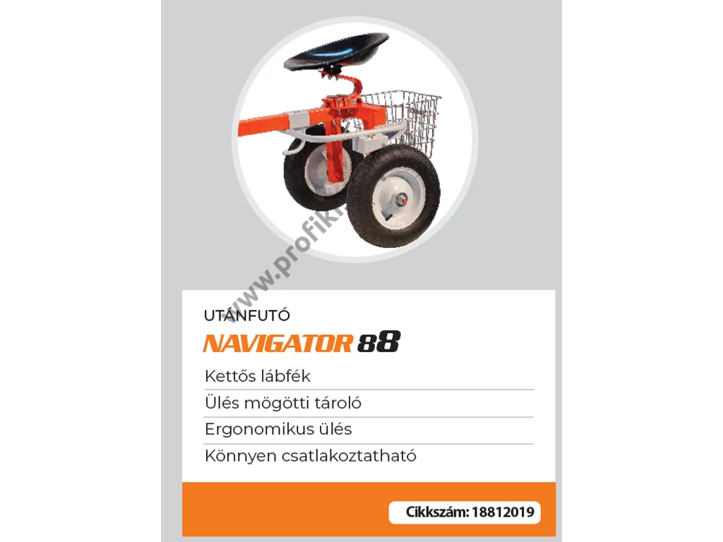 RURIS Utánfutó Navigator 88 kapálógéphez, rotációs kapához