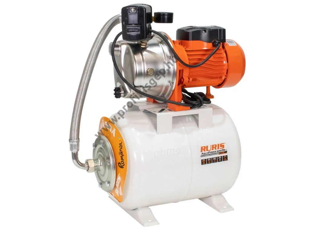 RURIS AquaPower 6009S elektromos felszíni szivattyú, házi vízmű, 880W, 2760l, 4.5 bar, Bronzlapátos
