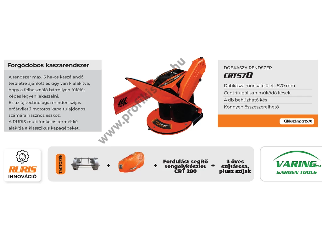 RURIS CRT570 dobkasza adapter, 57 cm, 6000, 6500, 7000, 7500, gépekhez