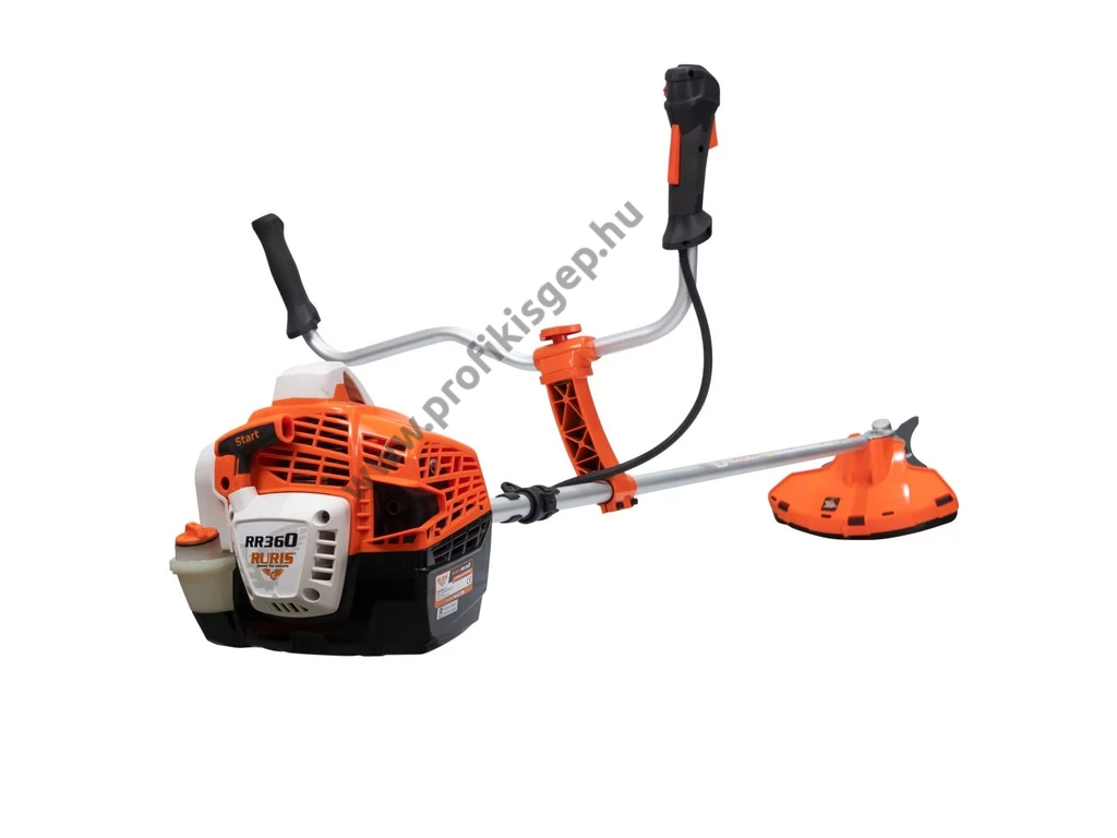 RURIS RR 360 benzinmotoros bozótvágó, fűkasza 36,3cm3, 2,4Le, 3ágú vágótárcsa, dupla vállheveder