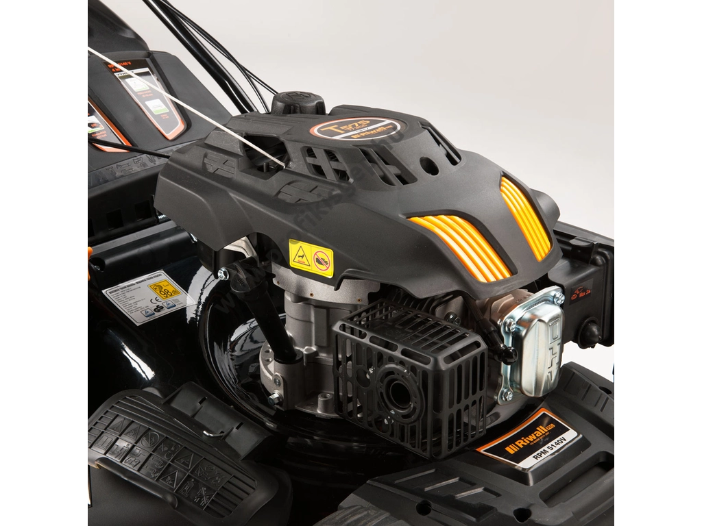 Riwall RPM 5140 V Benzinmotoros önjáró fűgyűjtős fűnyíró, 51cm, OHV 173cm3, állítható menetsebesség, oldalkidobó, mulcsbetét