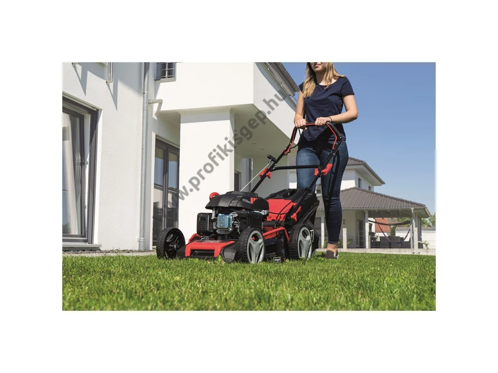 Scheppach MS 173-51 Benzinmotoros önjáró fűgyűjtős fűnyíró, 51cm, OHV 173cm3, oldalkidobó, mulcsbetét, csapágyazott kerék