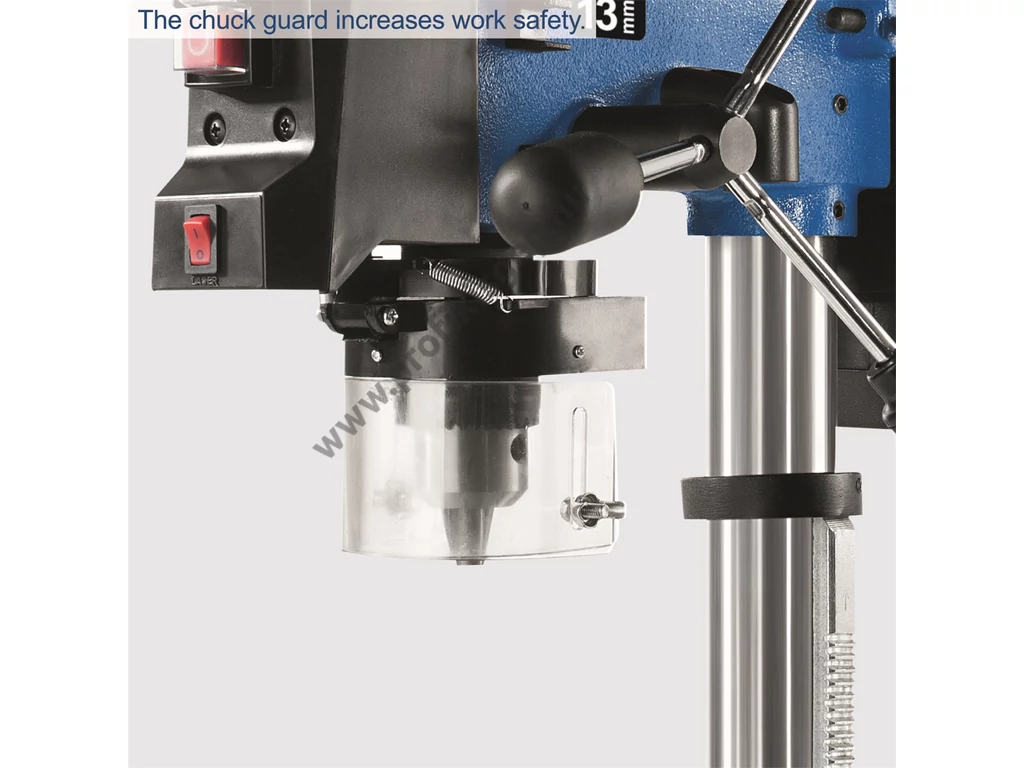 Scheppach DP 16 SL elektromos oszlopos fúró, 550W, 13mm tokmány, 510-2430 fordulat, lézer