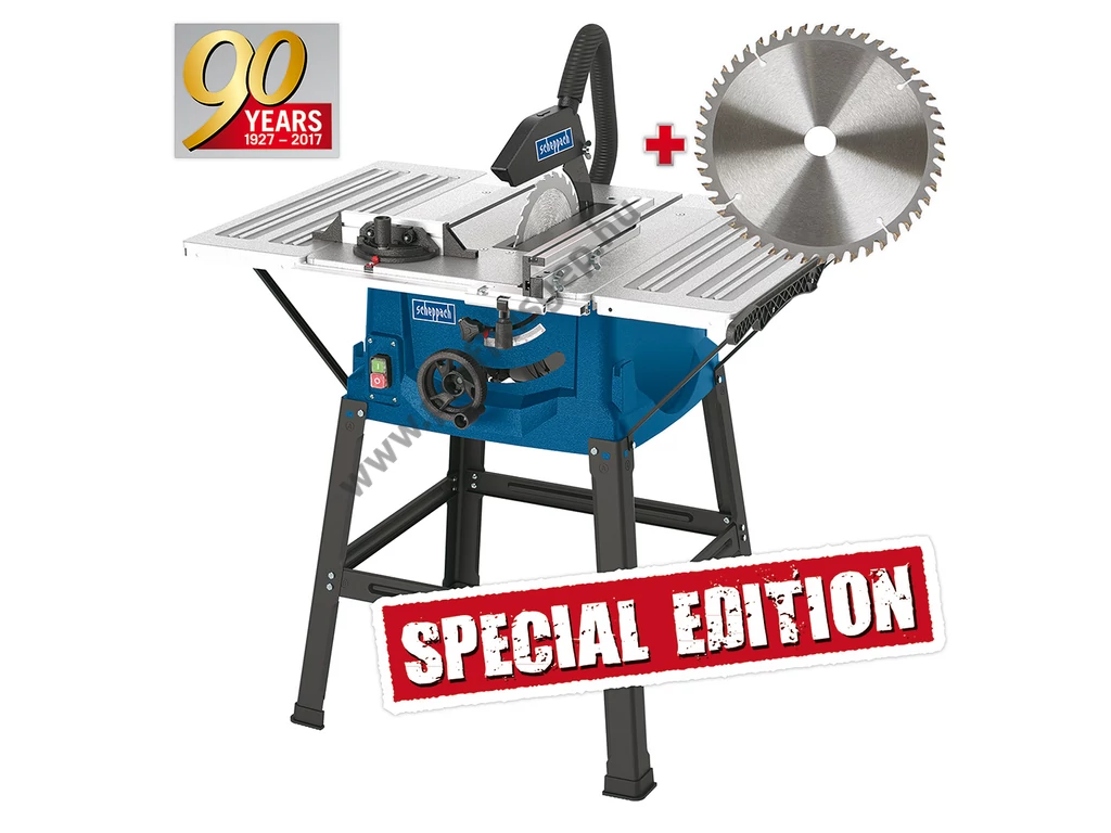 Scheppach HS 100 S Special edition, asztali körfűrész, 2000W/230V, 250mm tárcsaátmérő, +48 fogas fűrészlap