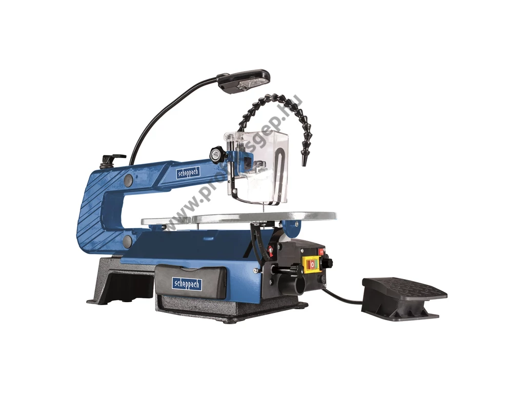 Scheppach Deco-XLS asztali dekopírfűrész, lombfűrész, 120W/230V, Max: 50mm, 500-1700 fordulat, pedál vezérléssel