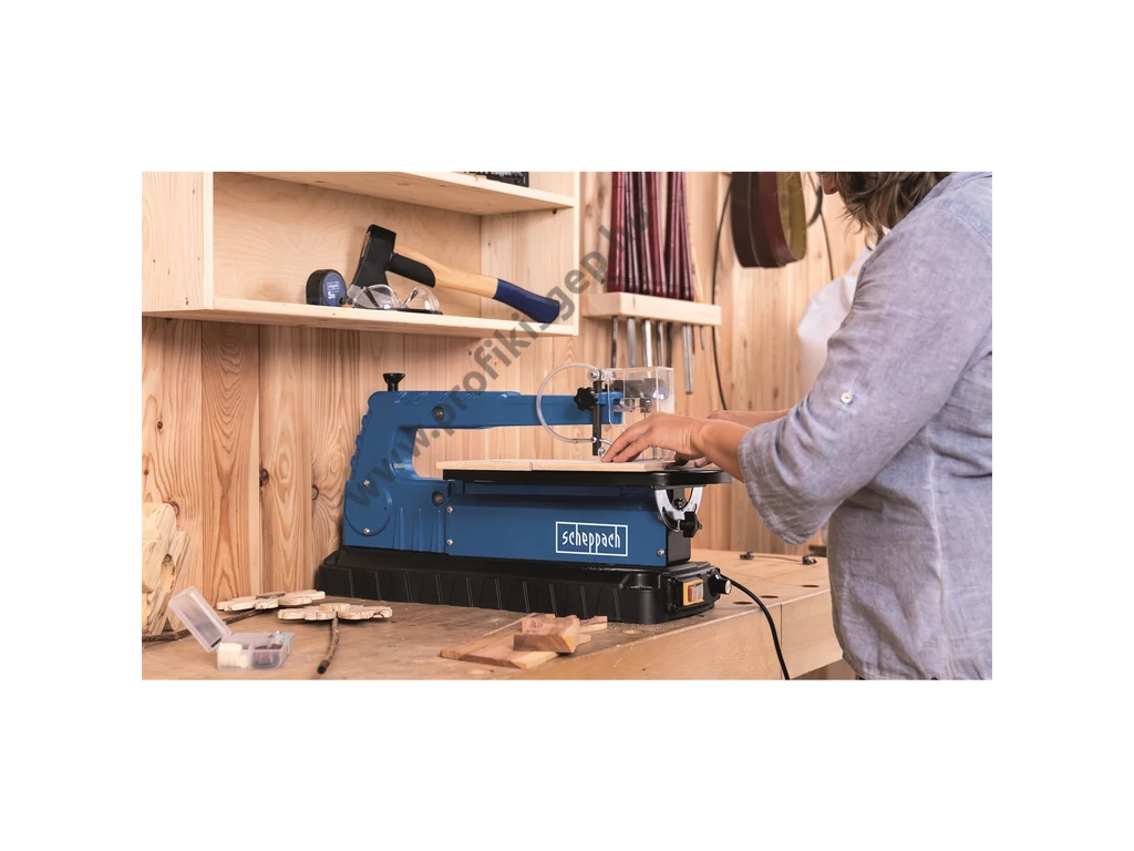 Scheppach Deco-flex S Lasztali dekopírfűrész, lombfűrész, 90W/230V, Max: 50mm, 550-1500 fordulat , hajlékony tengellyel