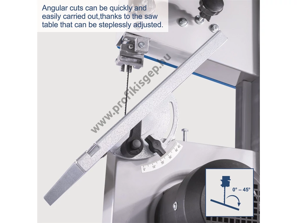 Scheppach HBS 25 fa szalagfűrész, 230V, 350W, vágási átmérő: 80mm, fűrész szalag: 1400mm