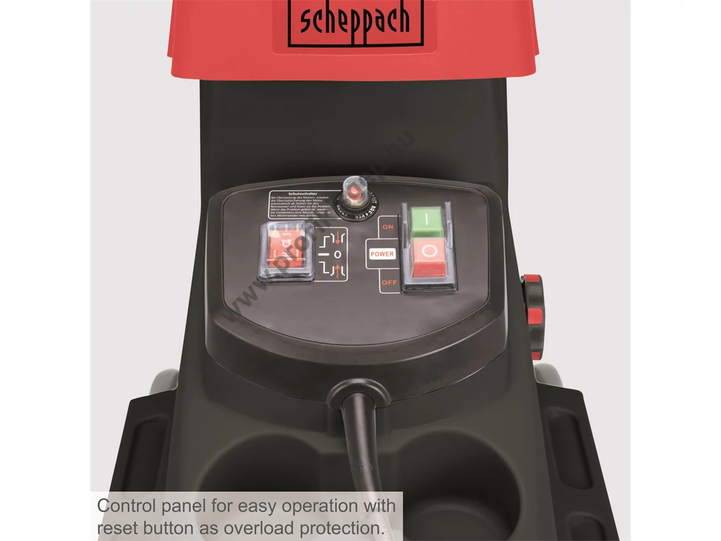 Scheppach GS 60 Elektromos ágaprító, komposztáló, Maróhengeres, 2800W, ágátmérő: 4,5 cm, gyűjtődoboz