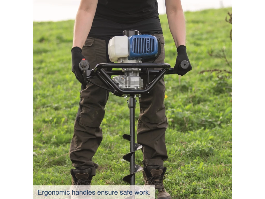 Scheppach EB 2000 benzinmotoros földfúró, gödörfúró, 52,0cm3, 1.9Le, 100mm, 150mm, 200mm fúrószárral