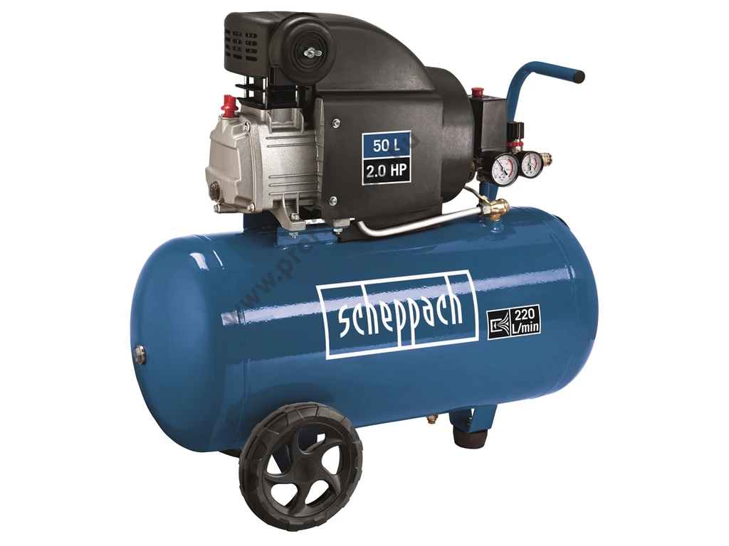 Scheppach HC 54 olajkenésű kompresszor, 220l/perc 8bar tartály 50L, 230V 1500W