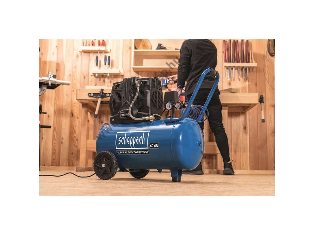 SCHEPPACH HC 51 Si olajmentes kompresszor, 300l/perc 8bar, tartály 50L, 230V 1500W, csak 60dB