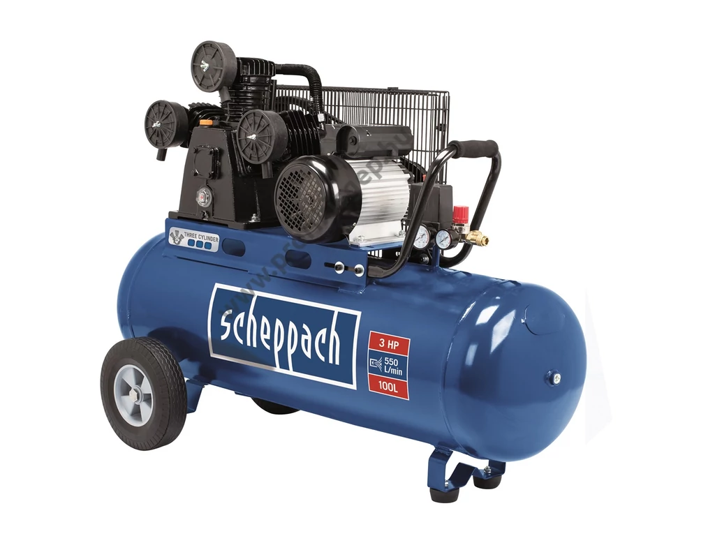 Scheppach HC 550 TC olajkenésű kompresszor, 550l/perc 10bar tartály 100L, 230V 2200W