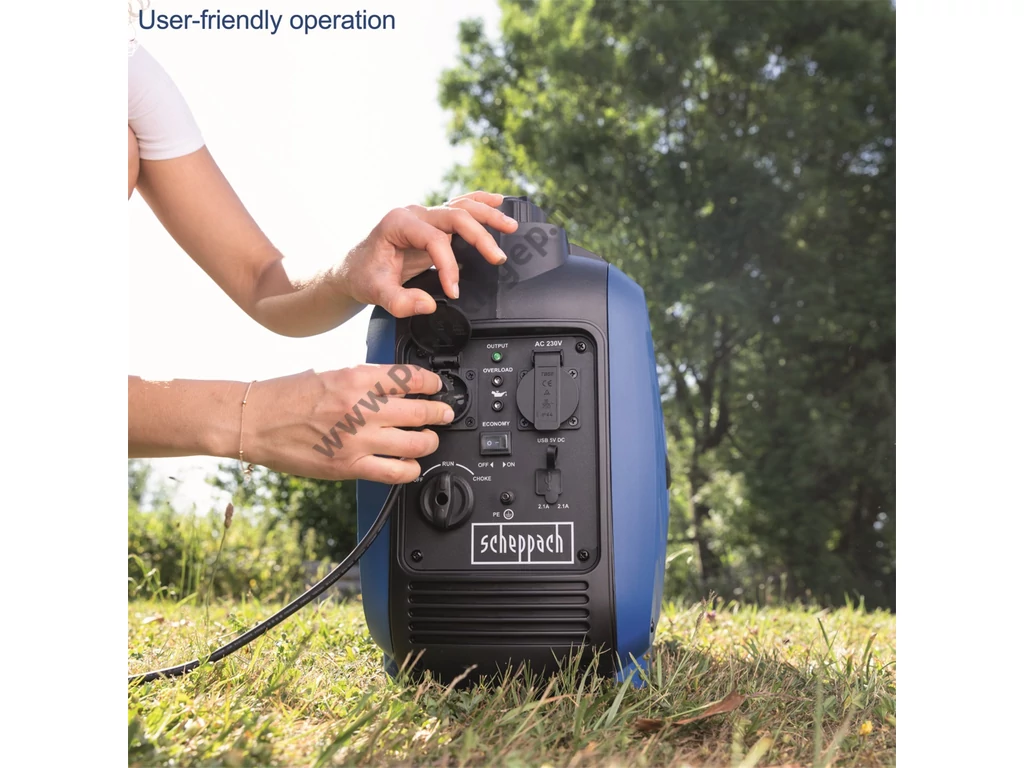 SCHEPPACH SG 2500I Egyfázisú áramfejlesztő Inverter, 230V, Max: 2000W, 7A, Motor: OHV, 79cm3