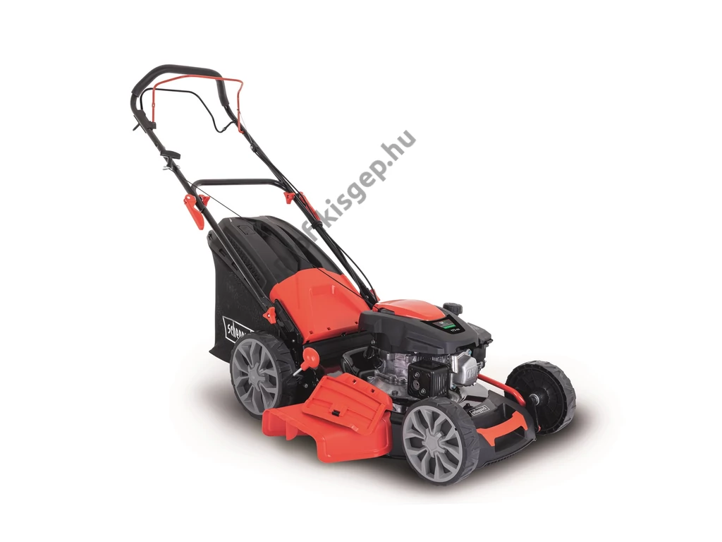 Scheppach MS 173-51 Benzinmotoros önjáró fűgyűjtős fűnyíró, 51cm, OHV 173cm3, oldalkidobó, mulcsbetét, csapágyazott kerék