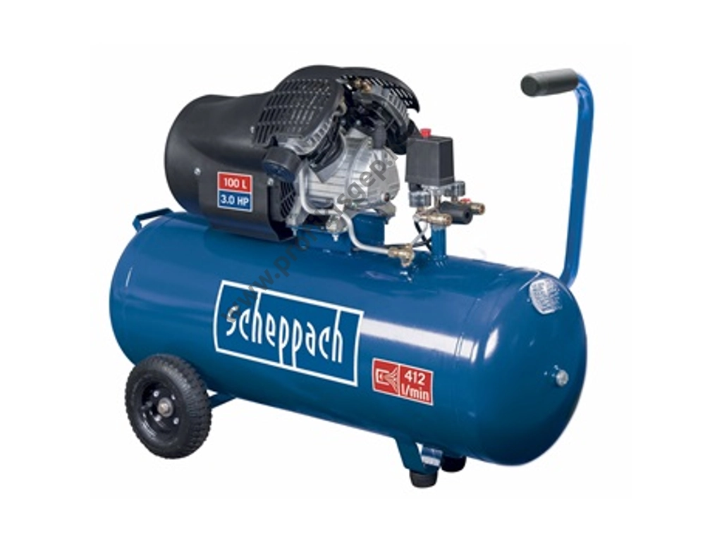 Scheppach HC 100 dc, kompresszor, 100 l tartály 8 bár, 412 liter beszivott levegő