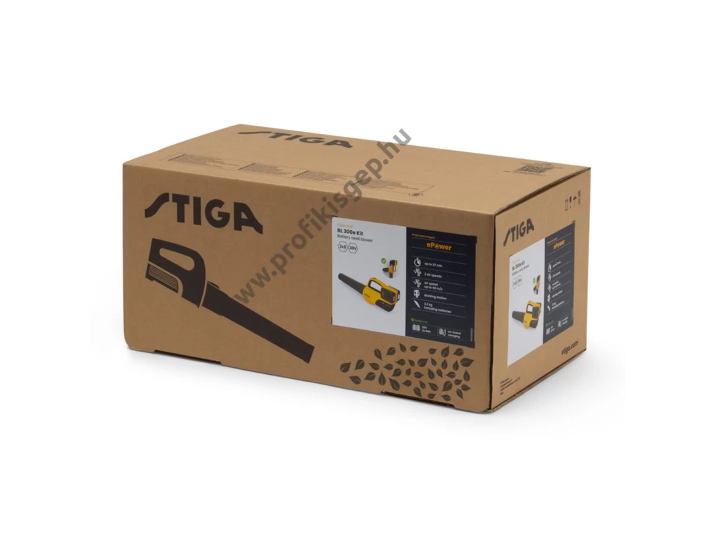 Stiga BL 300e KIT akkumlátoros lombfúvó, 43 m/s, 2x20V, 2X4.0Ah akkuval és töltővel