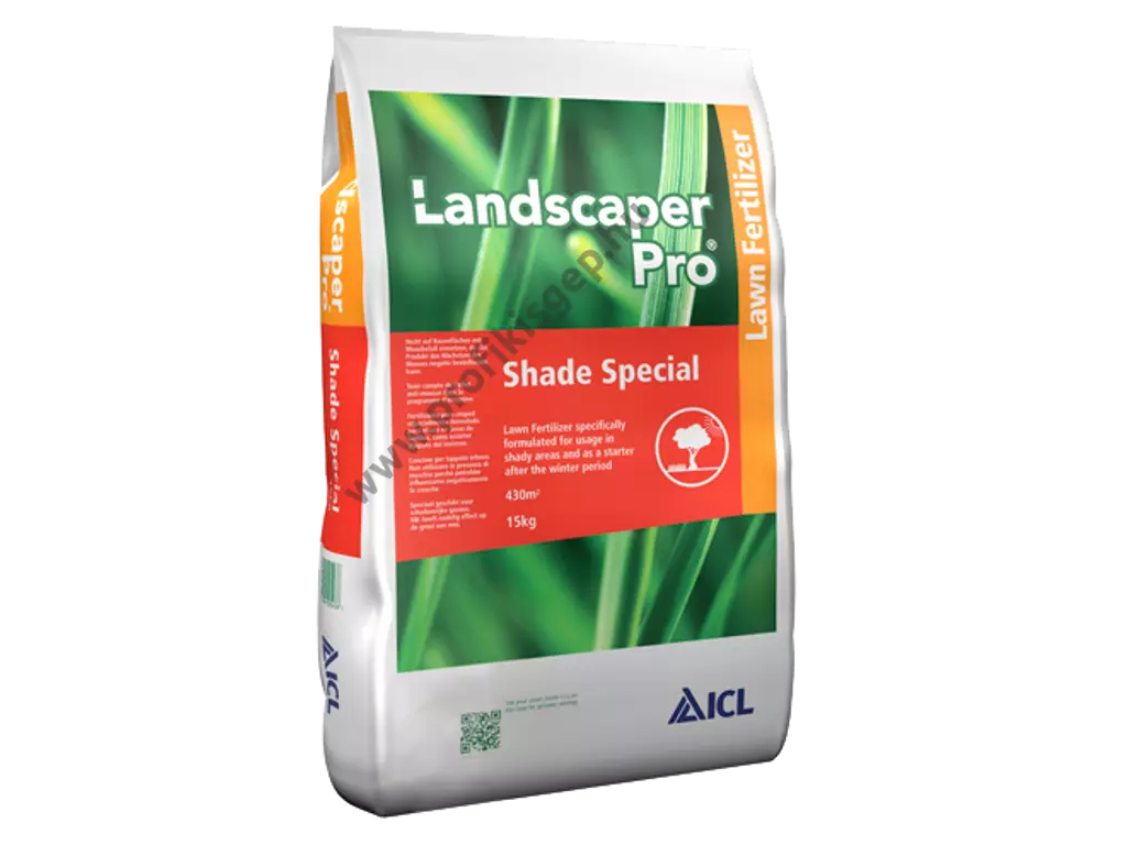 Landscaper Pro Landscaper Pro Shade Special műtrágya, kifejezetten mohás, árnyékos gyepfelületekre (2-3 hónap) 15 kg 11+05+05+08Fe