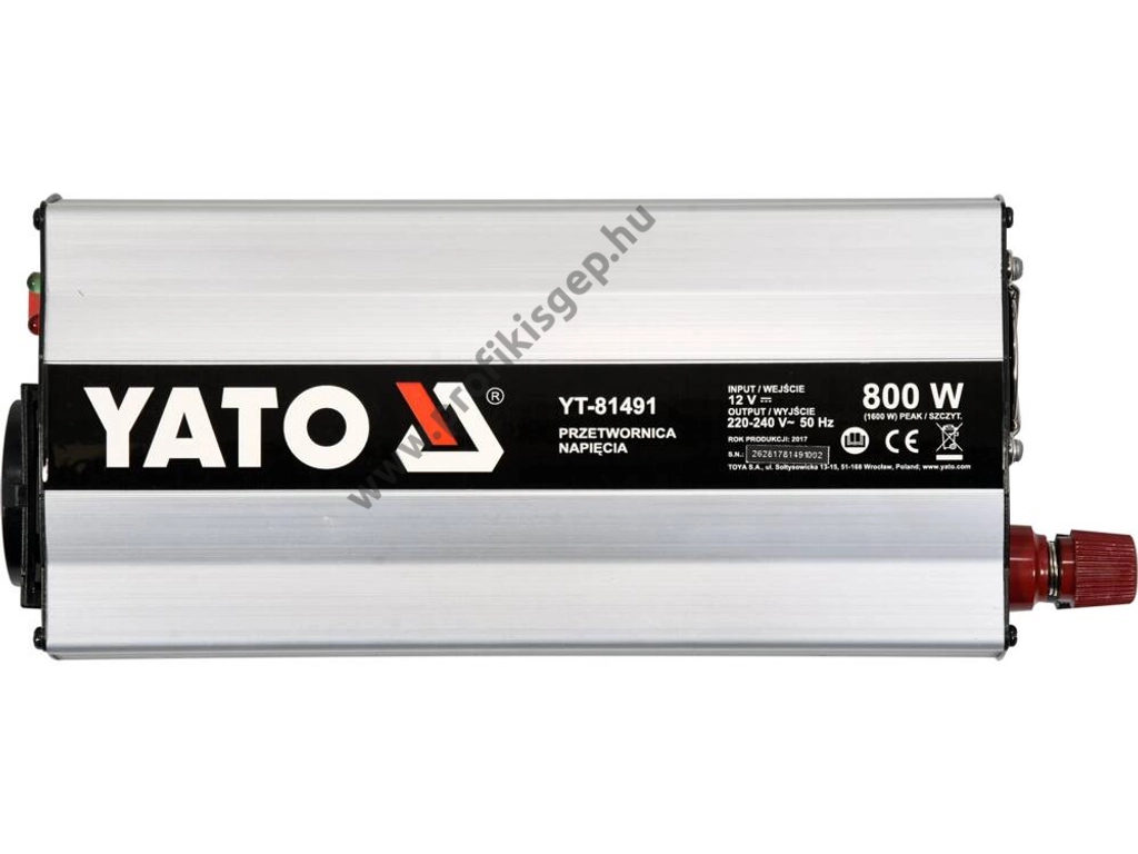 YATO Feszültségátalakító inverter 12V-230V 800W