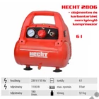Kép 5/5 - HECHT 2806 olajmentes kompresszor, 180l/perc 8bar tartály 6L, 230V 1100W