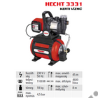 HECHT 3331 elektromos felszíni szivattyú, házi vízmű, 1100W, 4600l, 4.5 bar