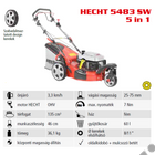 Kép 2/13 - HECHT 5483 SW 5IN1 Benzinmotoros önjáró fűgyűjtős fűnyíró, 46cm, OHV 135cm3, oldalkidobó, mulcsbetét, 3 kerekű, csapágyazott kerék