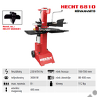 Kép 2/10 - HECHT 6810 álló rönkhasító, 8 tonna, 230V, 3000W, hossz: 55cm-ig, kereszthasító külön rendelhető