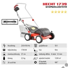 Kép 2/8 - HECHT 1739 elektromos gyeplazító, 37cm, 1700W, 26 acél kés, fűgyűjtő, indukciós aszinkron motor