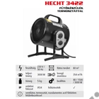 Kép 2/4 - HECHT 3422 hősugárzó ventillátorral, 40/1500/3000W, 60 m3, termosztát